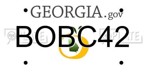 BOBC42 Georgia License Plate