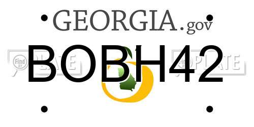 BOBH42 Georgia License Plate