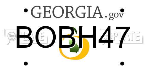 BOBH47 Georgia License Plate