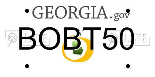 BOBT50 Georgia License Plate