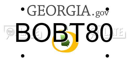 BOBT80 Georgia License Plate