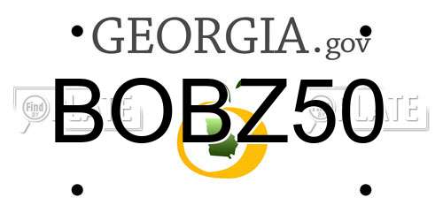 BOBZ50 Georgia License Plate