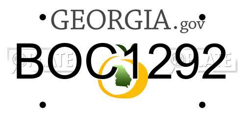BOC1292 Georgia License Plate
