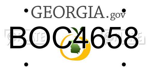 BOC4658 Georgia License Plate