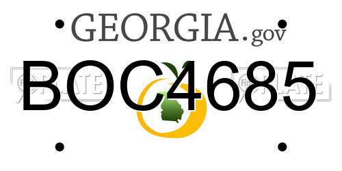 BOC4685 Georgia License Plate