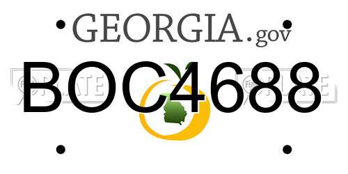 BOC4688 Georgia License Plate