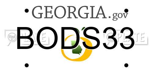 BODS33 Georgia License Plate