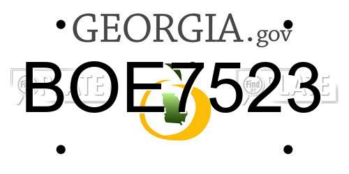 BOE7523 Georgia License Plate