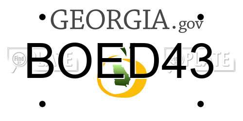 BOED43 Georgia License Plate