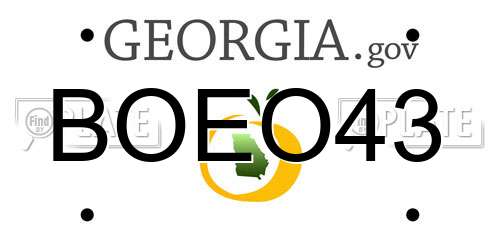 BOEO43 Georgia License Plate