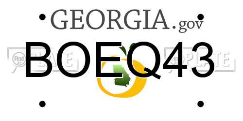 BOEQ43 Georgia License Plate