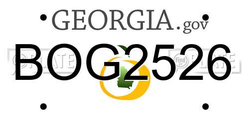 BOG2526 Georgia License Plate