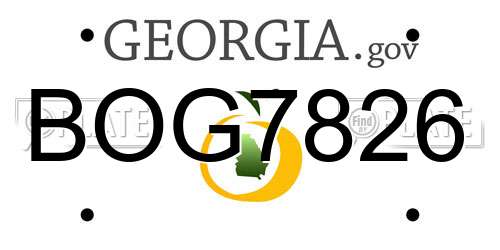 BOG7826 Georgia License Plate