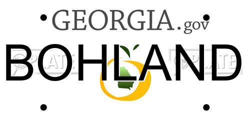 BOHLAND Georgia License Plate