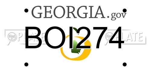 BOI274 Georgia License Plate