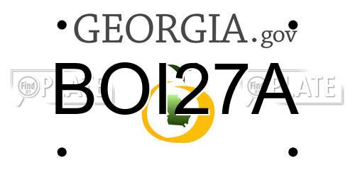 BOI27A Georgia License Plate