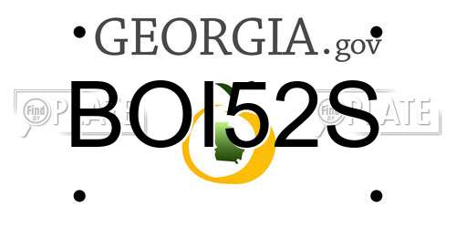 BOI52S Georgia License Plate