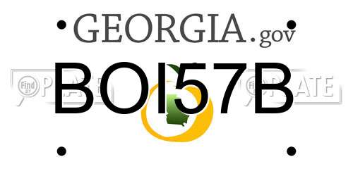 BOI57B Georgia License Plate