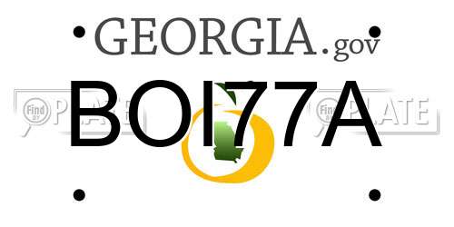 BOI77A Georgia License Plate
