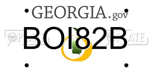 BOI82B Georgia License Plate