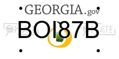BOI87B Georgia License Plate