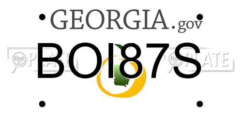 BOI87S Georgia License Plate