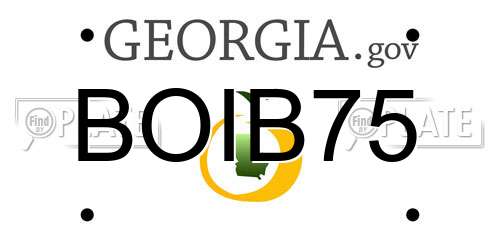 BOIB75 Georgia License Plate