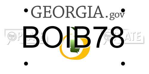 BOIB78 Georgia License Plate
