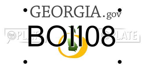 BOII08 Georgia License Plate