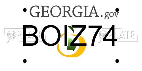 BOIZ74 Georgia License Plate