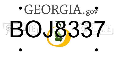 BOJ8337 Georgia License Plate