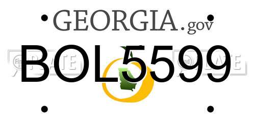 BOL5599 Georgia License Plate
