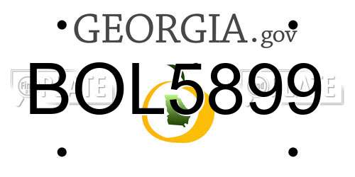BOL5899 Georgia License Plate