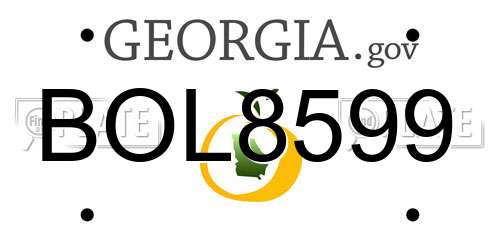 BOL8599 Georgia License Plate