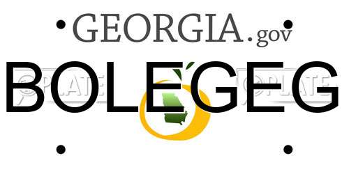 BOLEGEG Georgia License Plate