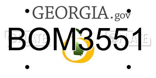 BOM3551 Georgia License Plate