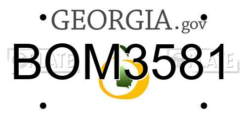 BOM3581 Georgia License Plate