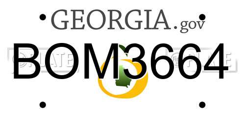 BOM3664 Georgia License Plate