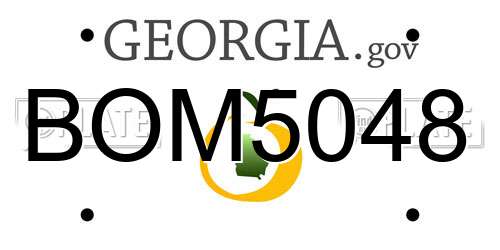 BOM5048 Georgia License Plate