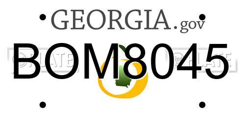 BOM8045 Georgia License Plate
