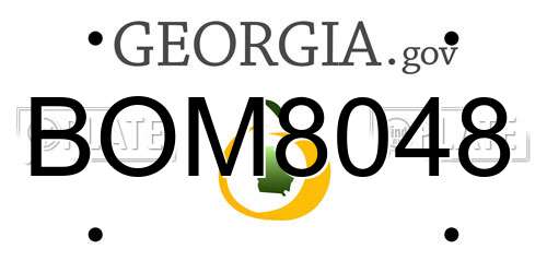 BOM8048 Georgia License Plate