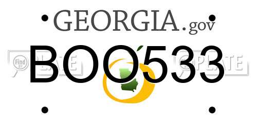 BOO533 Georgia License Plate