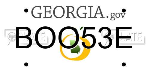 BOO53E Georgia License Plate