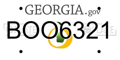 BOO6321 Georgia License Plate