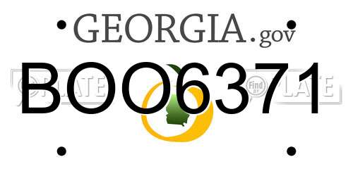BOO6371 Georgia License Plate