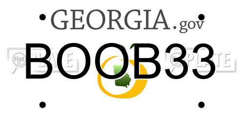 BOOB33 Georgia License Plate