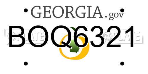 BOQ6321 Georgia License Plate