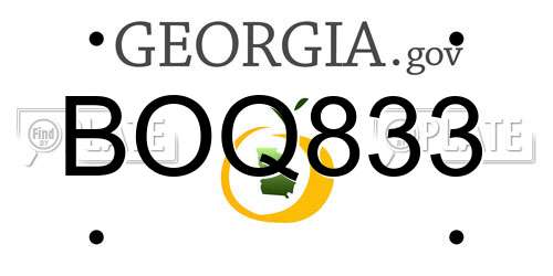 BOQ833 Georgia License Plate