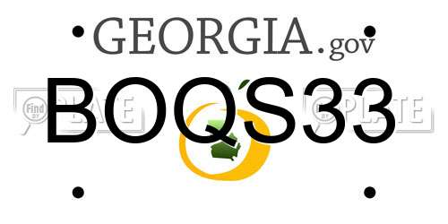 BOQS33 Georgia License Plate