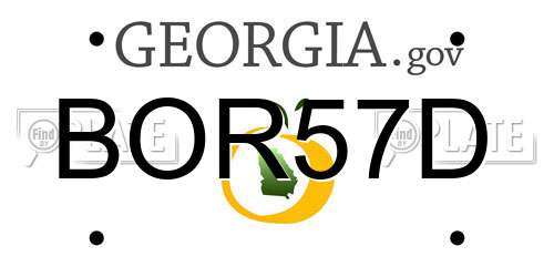 BOR57D Georgia License Plate